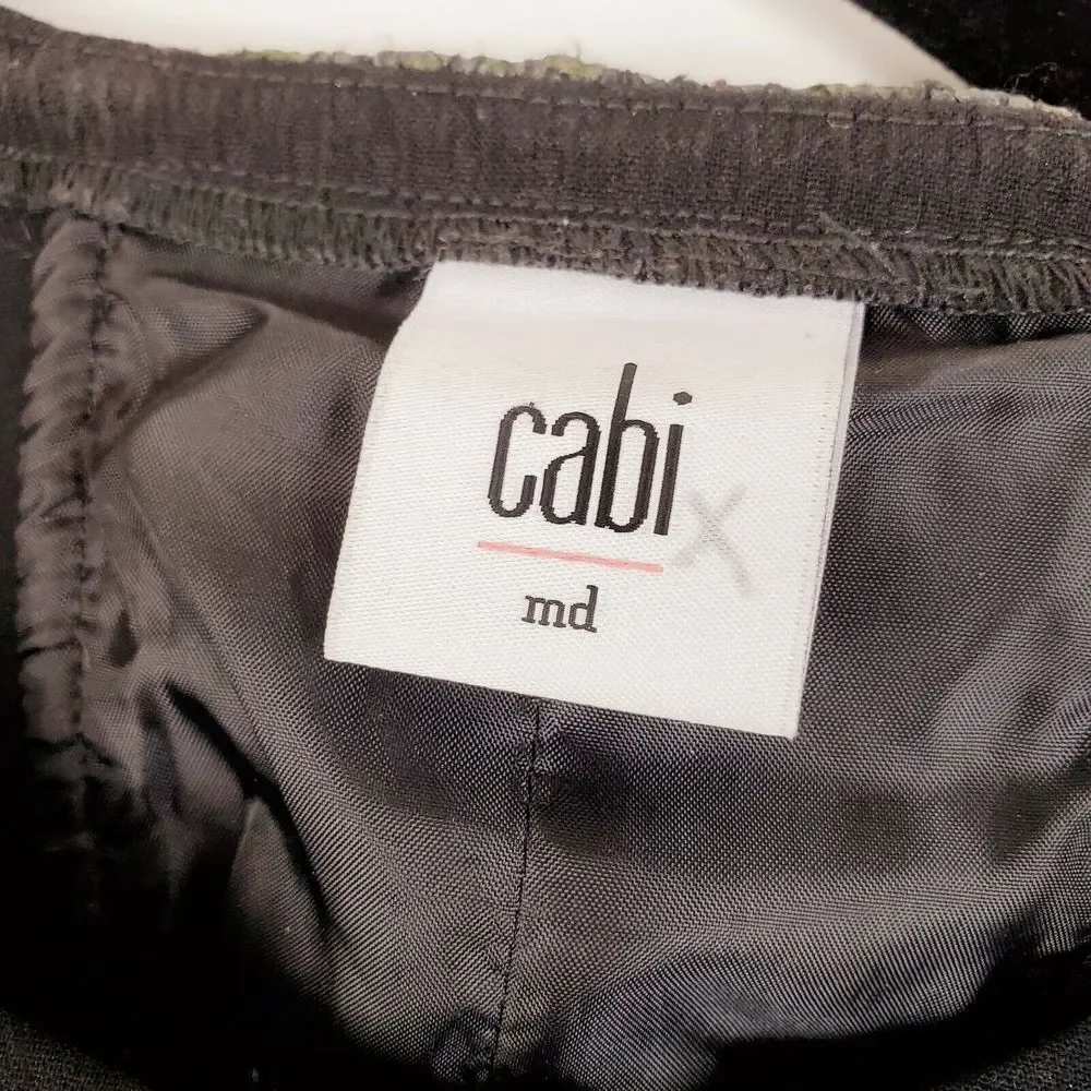Cabi Women's Mixed Media Snap Blazer Jacket‎ Green Black Size M